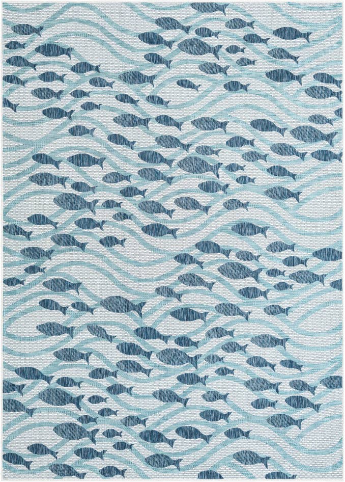 Detail image of 7' 1 x 10' Easy-Clean Coastal Indoor / Outdoor Rug