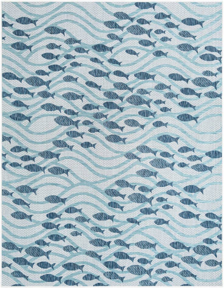 Detail image of 7' 10 x 10' Easy-Clean Coastal Indoor / Outdoor Rug