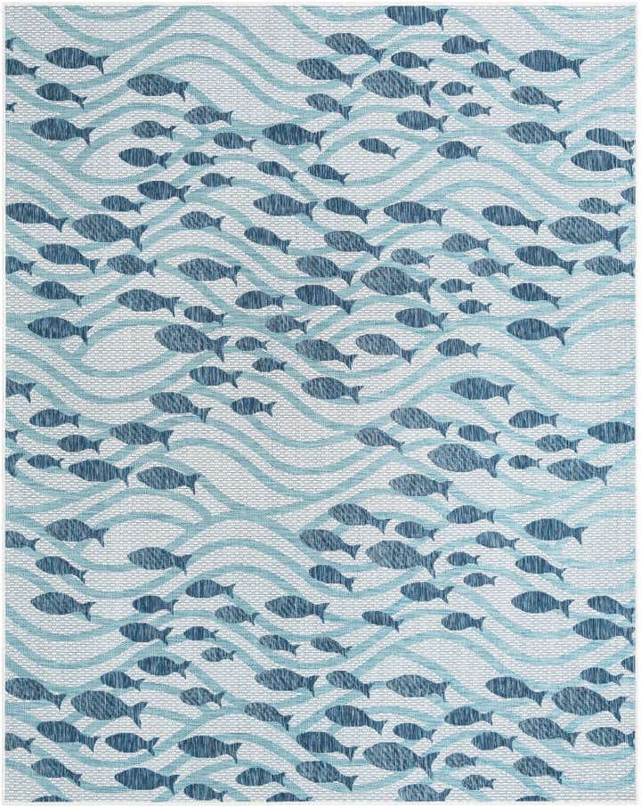 7' 10 x 10' Easy-Clean Coastal Indoor / Outdoor Rug