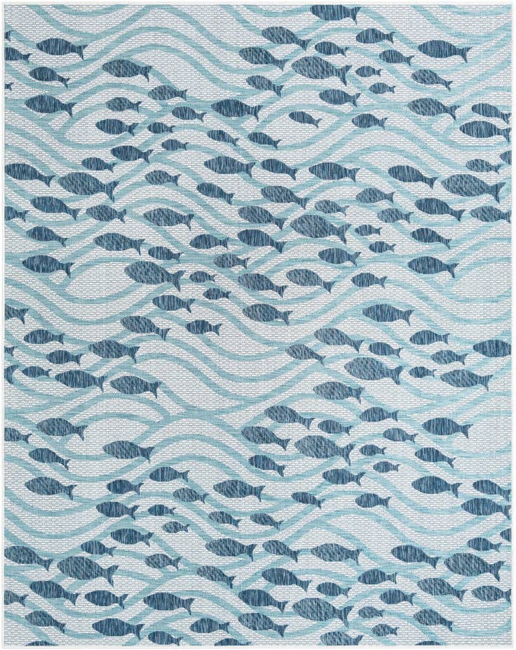 Detail image of 7' 10 x 10' Easy-Clean Coastal Indoor / Outdoor Rug