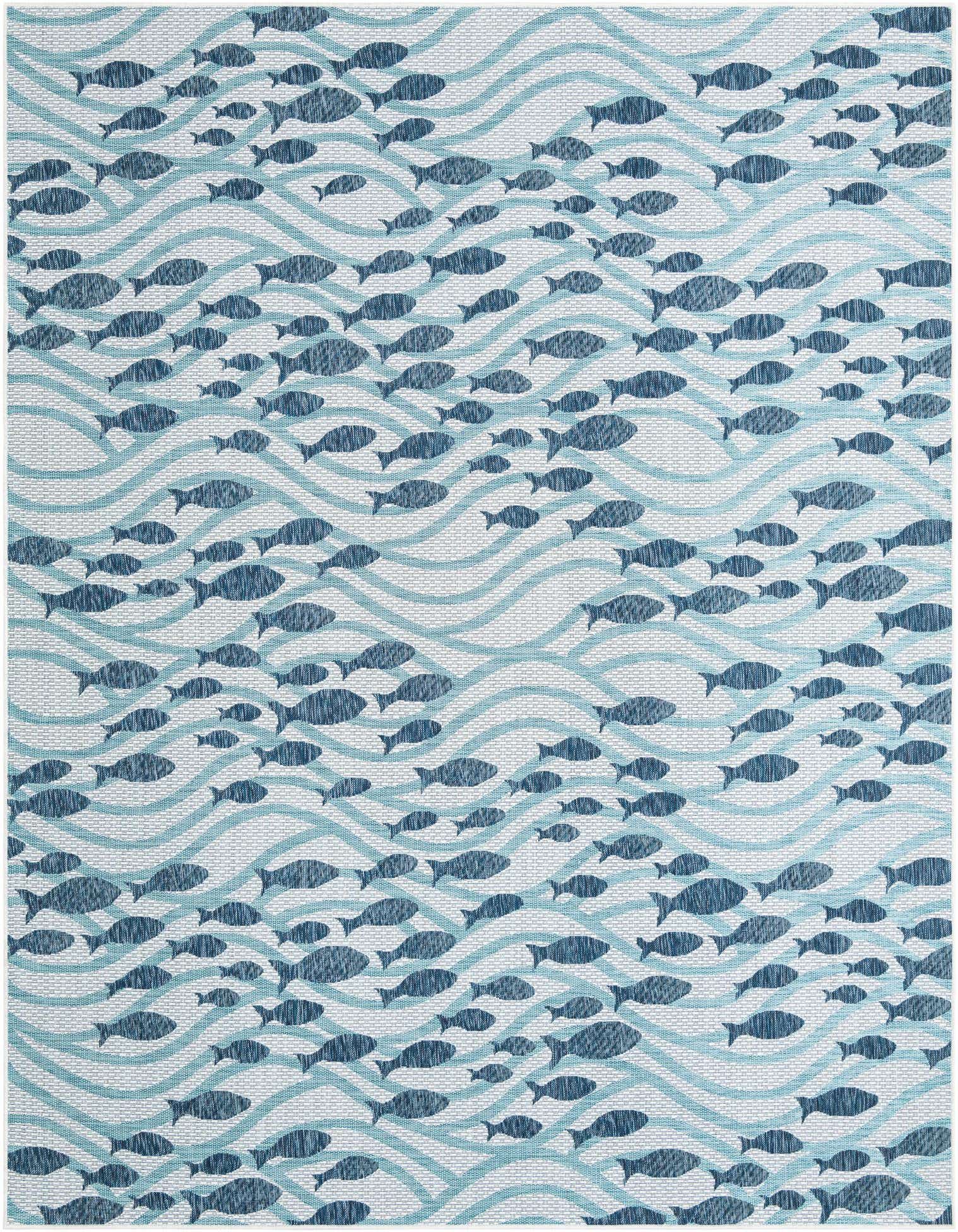9' x 12' Easy-Clean Coastal Indoor / Outdoor Rug