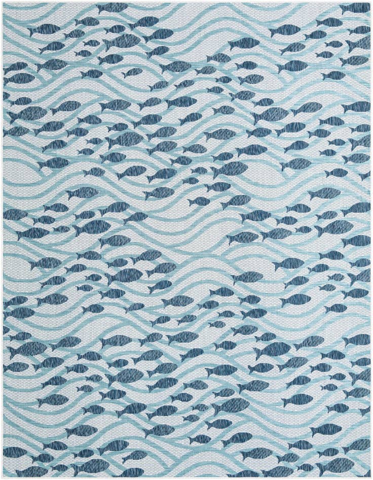 Detail image of 9' x 12' Easy-Clean Coastal Indoor / Outdoor Rug