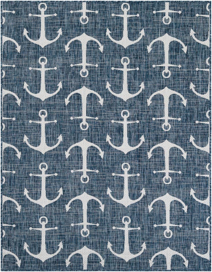 Detail image of 5' 3 x 7' Easy-Clean Coastal Indoor / Outdoor Rug