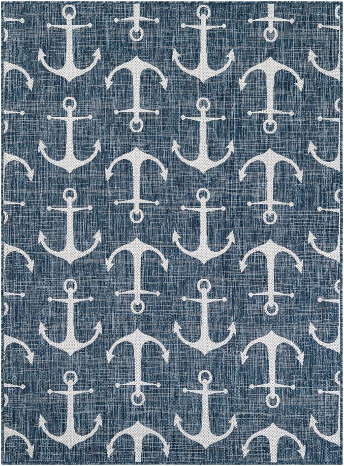 Detail image of 5' 3 x 7' Easy-Clean Coastal Indoor / Outdoor Rug