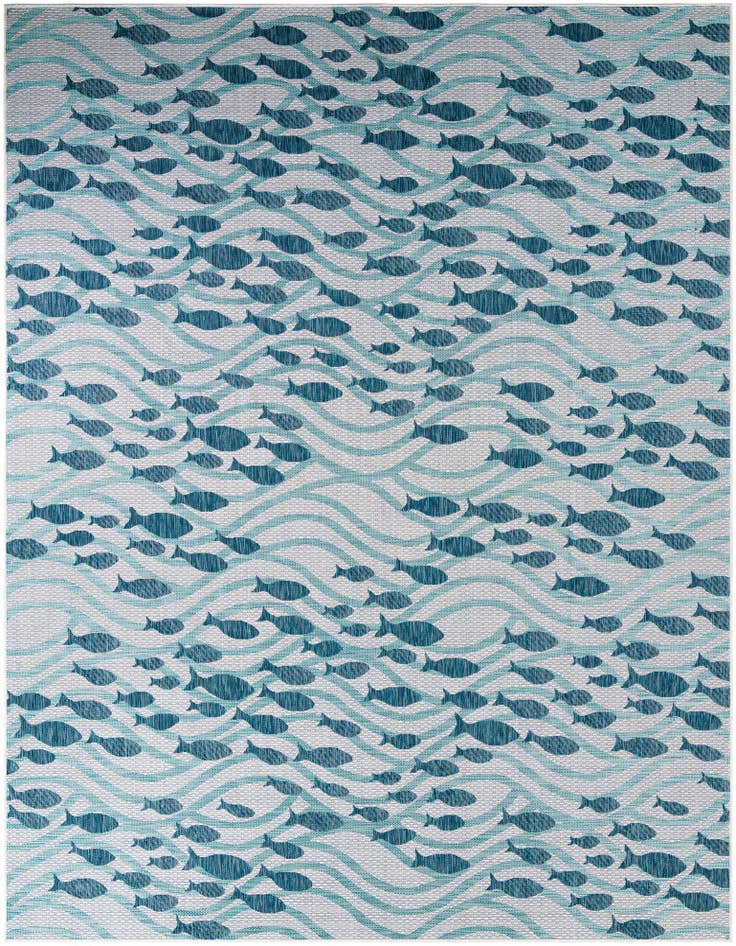 Detail image of 10' x 13' Easy-Clean Coastal Indoor / Outdoor Rug