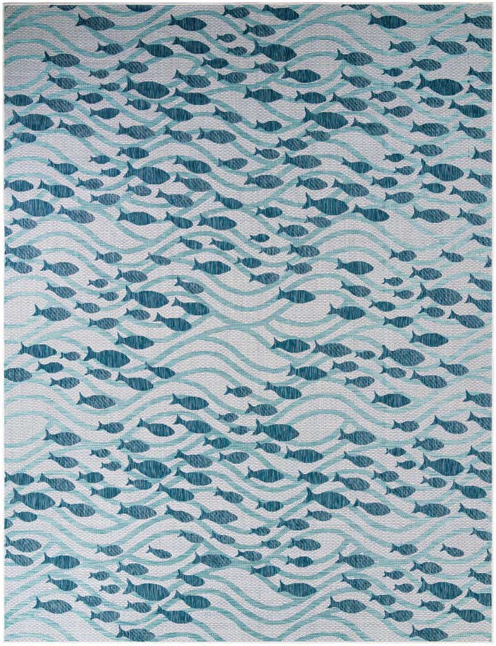10' x 13' Easy-Clean Coastal Indoor / Outdoor Rug