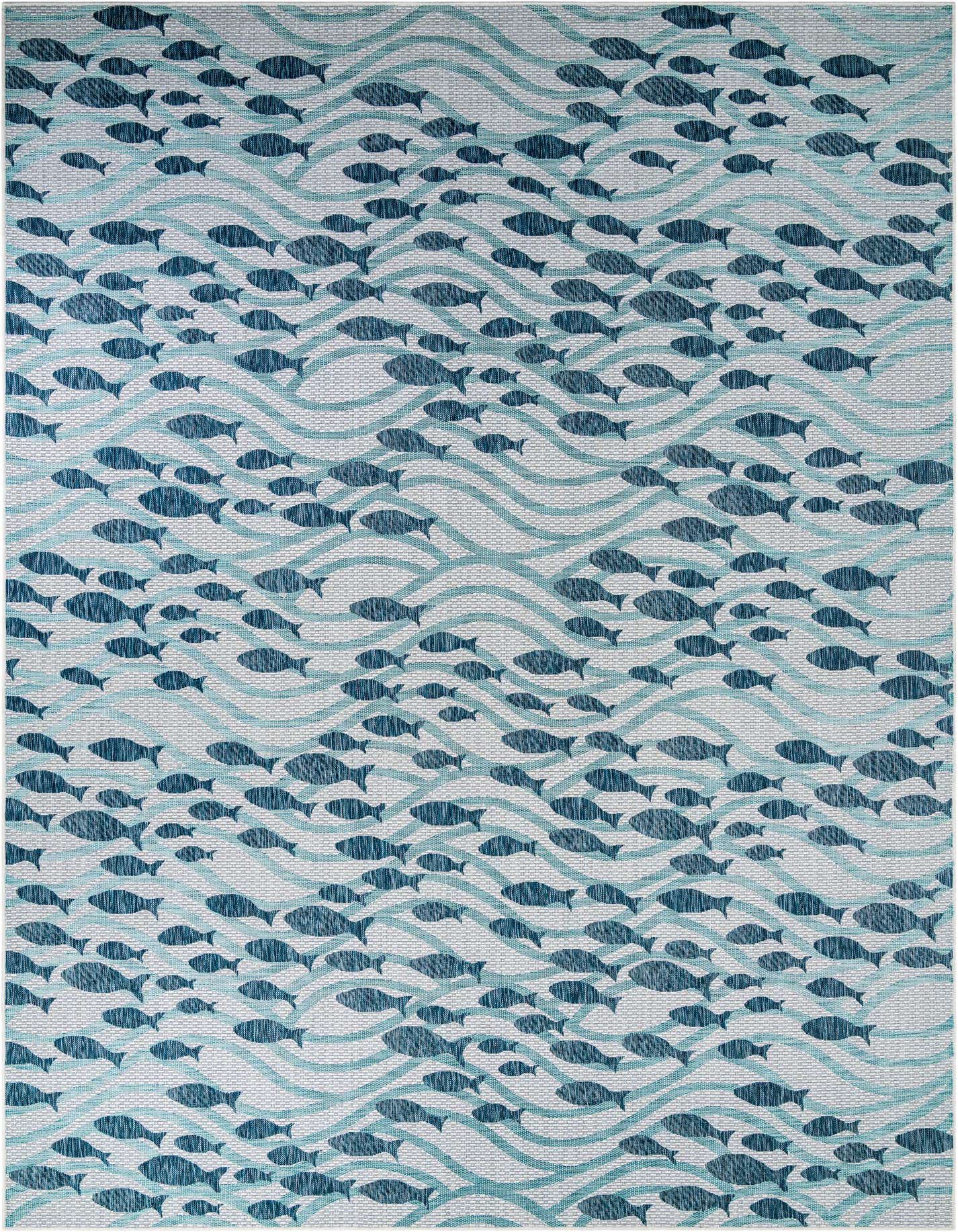 10' x 14' Easy-Clean Coastal Indoor / Outdoor Rug