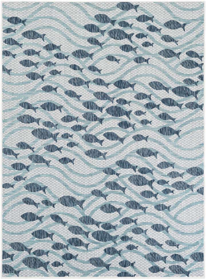 5' 3 x 7' Easy-Clean Coastal Indoor / Outdoor Rug