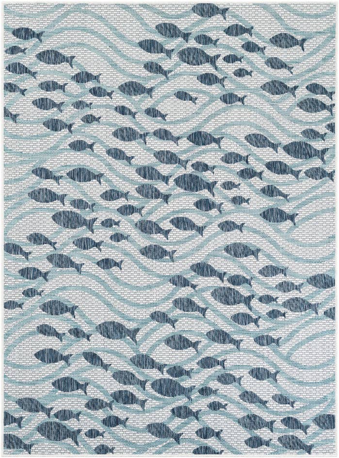 Detail image of 5' 3 x 7' Easy-Clean Coastal Indoor / Outdoor Rug