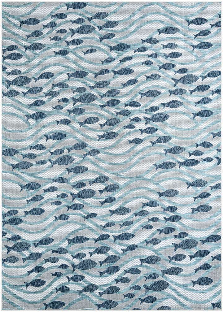 7' 10 x 11' Easy-Clean Coastal Indoor / Outdoor Rug