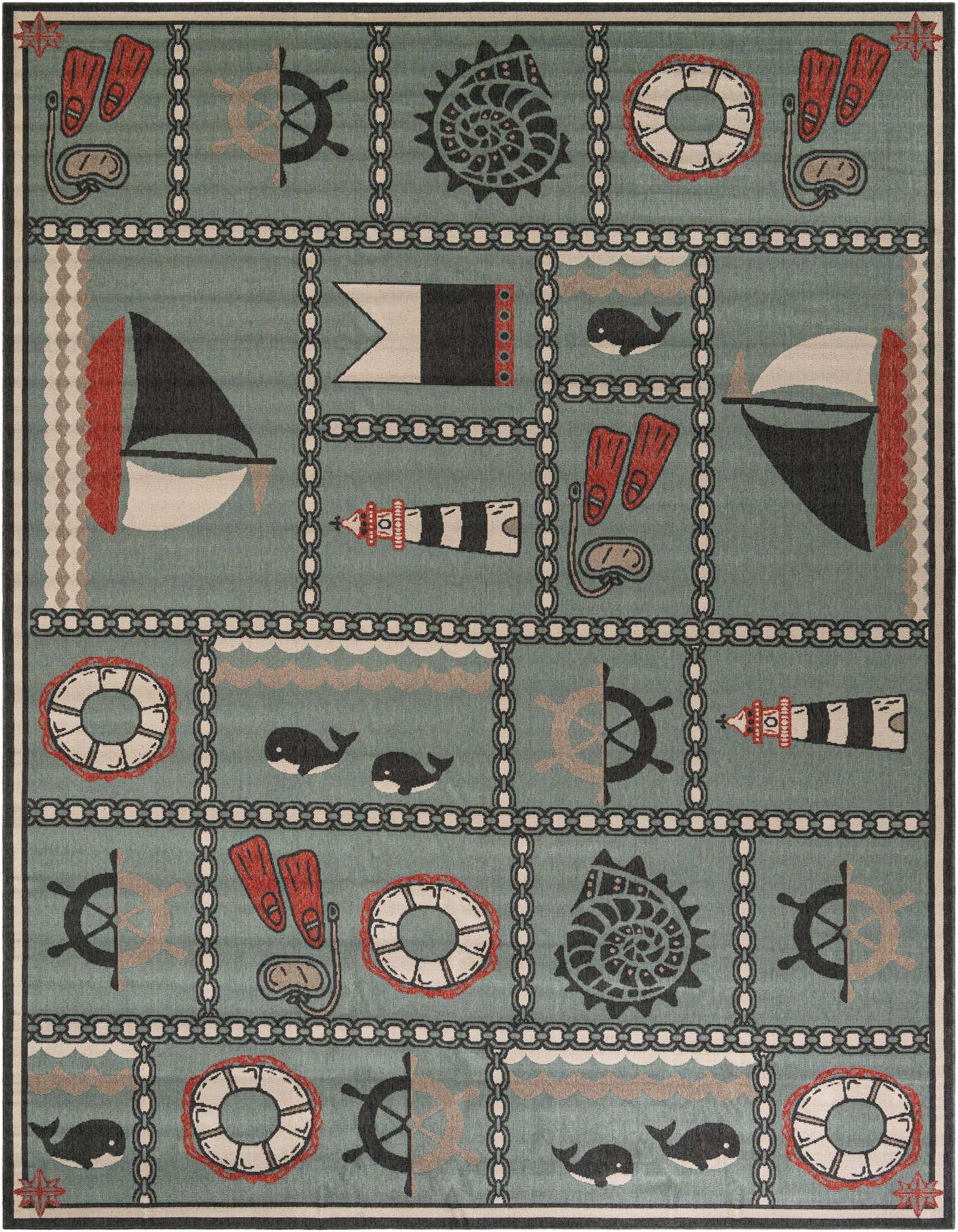 10' x 14' Easy-Clean Coastal Indoor / Outdoor Rug
