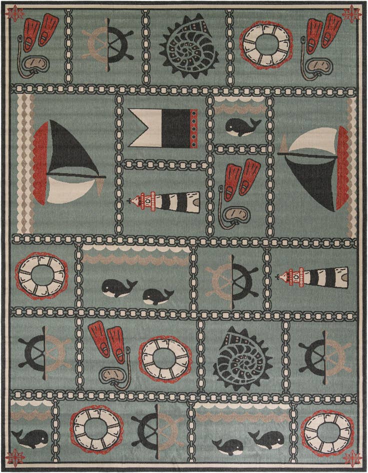 Detail image of 10' x 14' Easy-Clean Coastal Indoor / Outdoor Rug