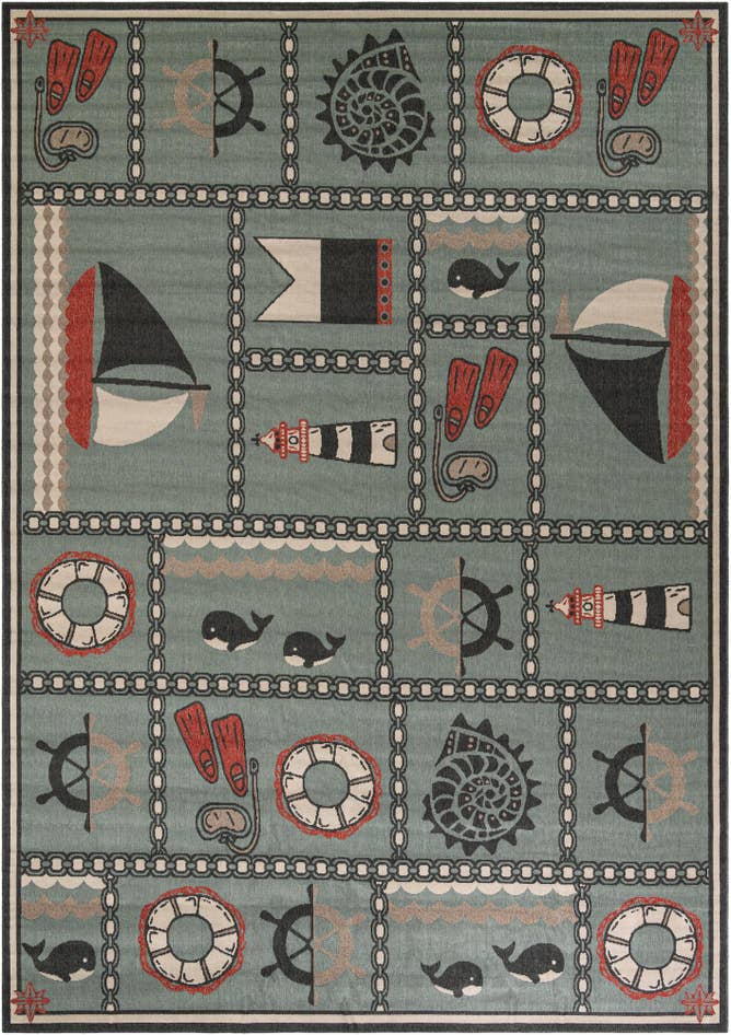 Detail image of 10' x 14' Easy-Clean Coastal Indoor / Outdoor Rug