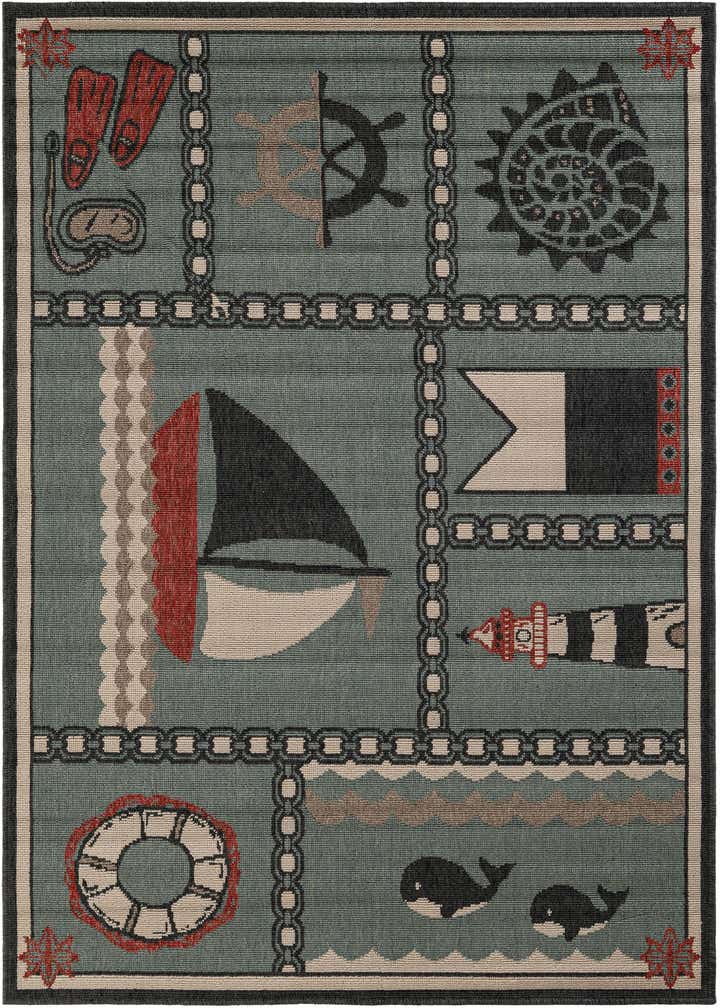 4' x 6' Easy-Clean Coastal Indoor / Outdoor Rug