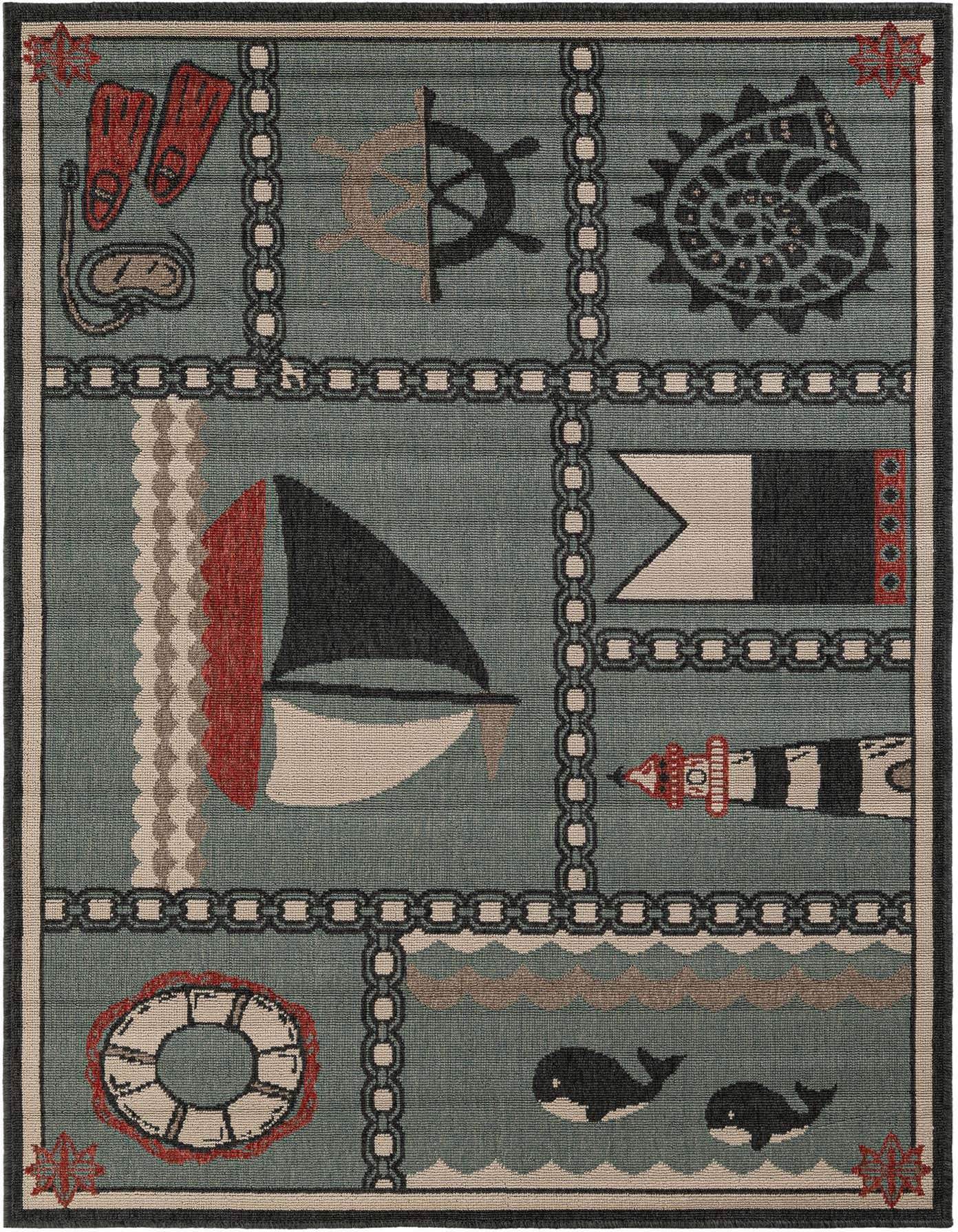 4' x 6' Easy-Clean Coastal Indoor / Outdoor Rug