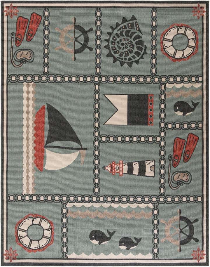 7' 10 x 10' Easy-Clean Coastal Indoor / Outdoor Rug