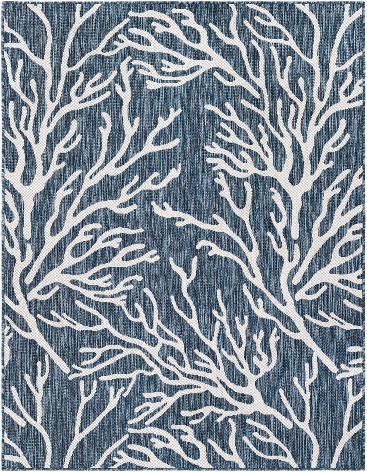 Detail image of 5' 3 x 7' Easy-Clean Coastal Indoor / Outdoor Rug