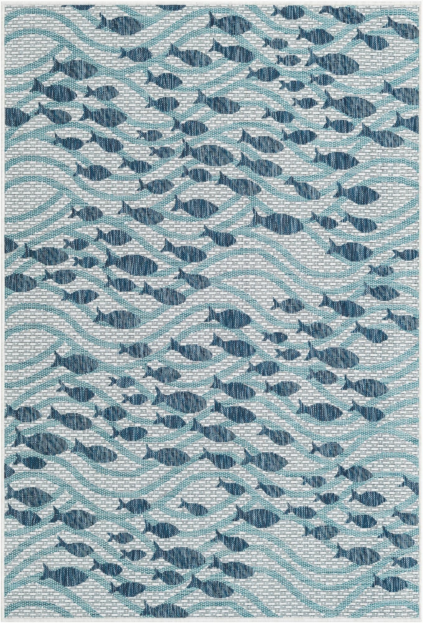 4' 1 x 6' 1  Washable Coastal Indoor / Outdoor Rug