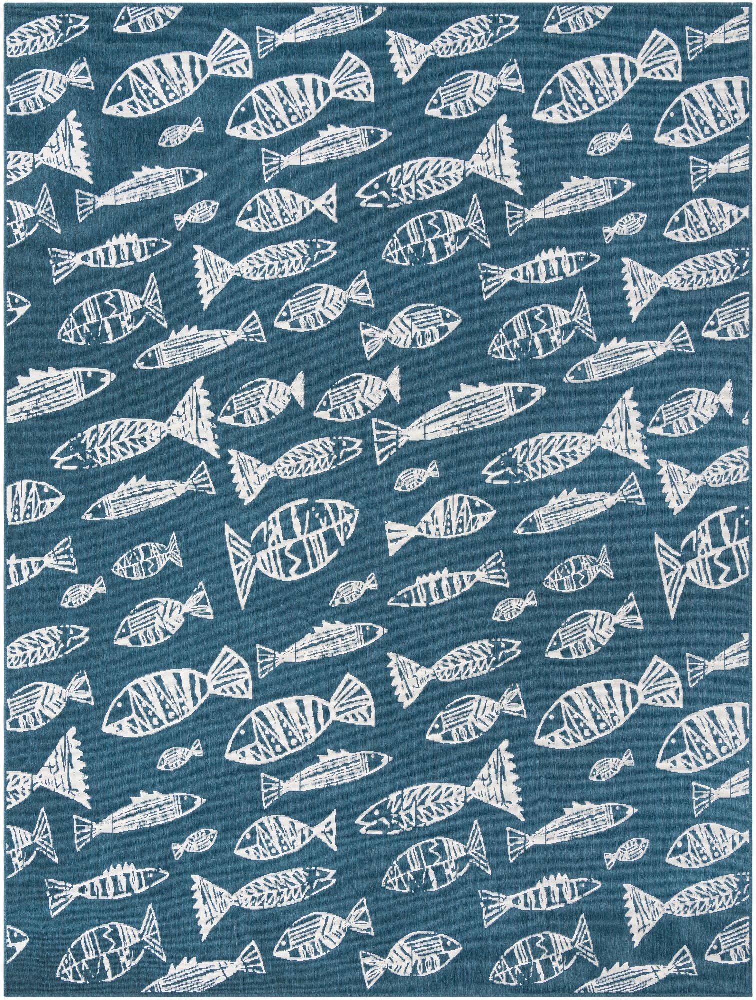 9' x 12'  Washable Coastal Indoor / Outdoor Rug