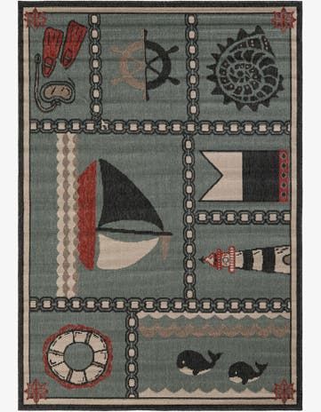 4' x 6' Easy-Clean Coastal Indoor / Outdoor Rug