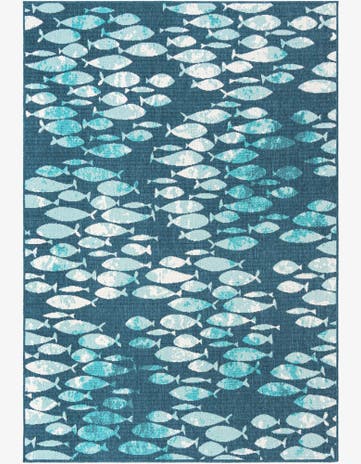 6' x 9' Easy-Clean Coastal Indoor / Outdoor Rug