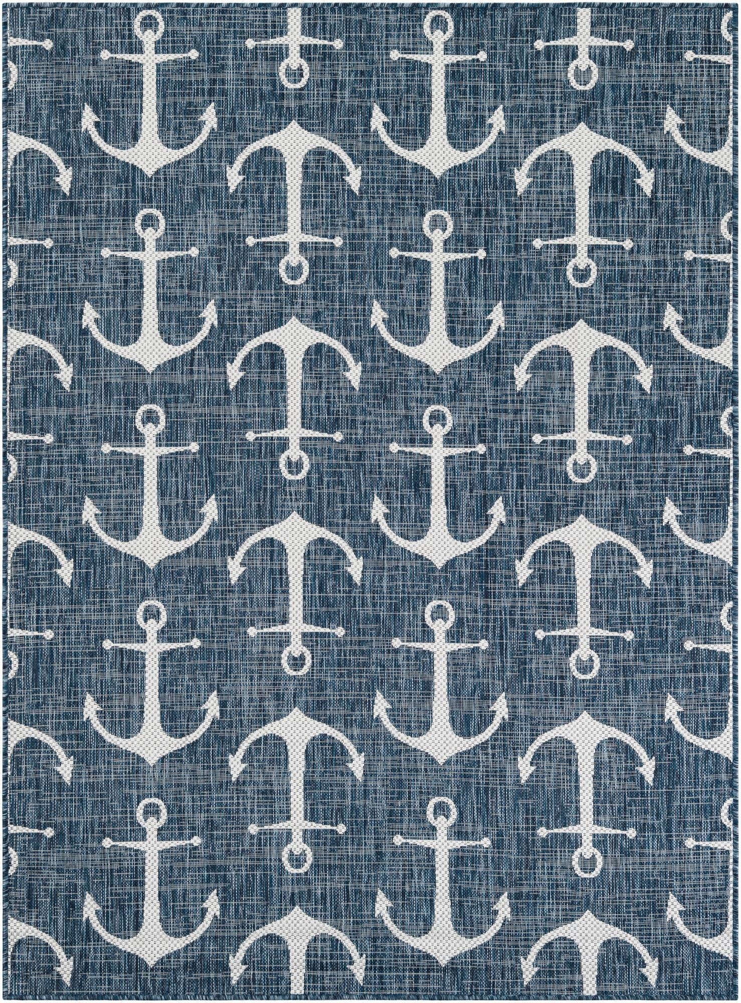 5' 3 x 7'  Washable Coastal Indoor / Outdoor Rug