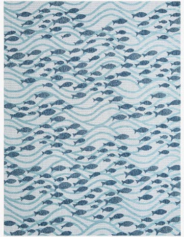 9' x 12' Easy-Clean Coastal Indoor / Outdoor Rug