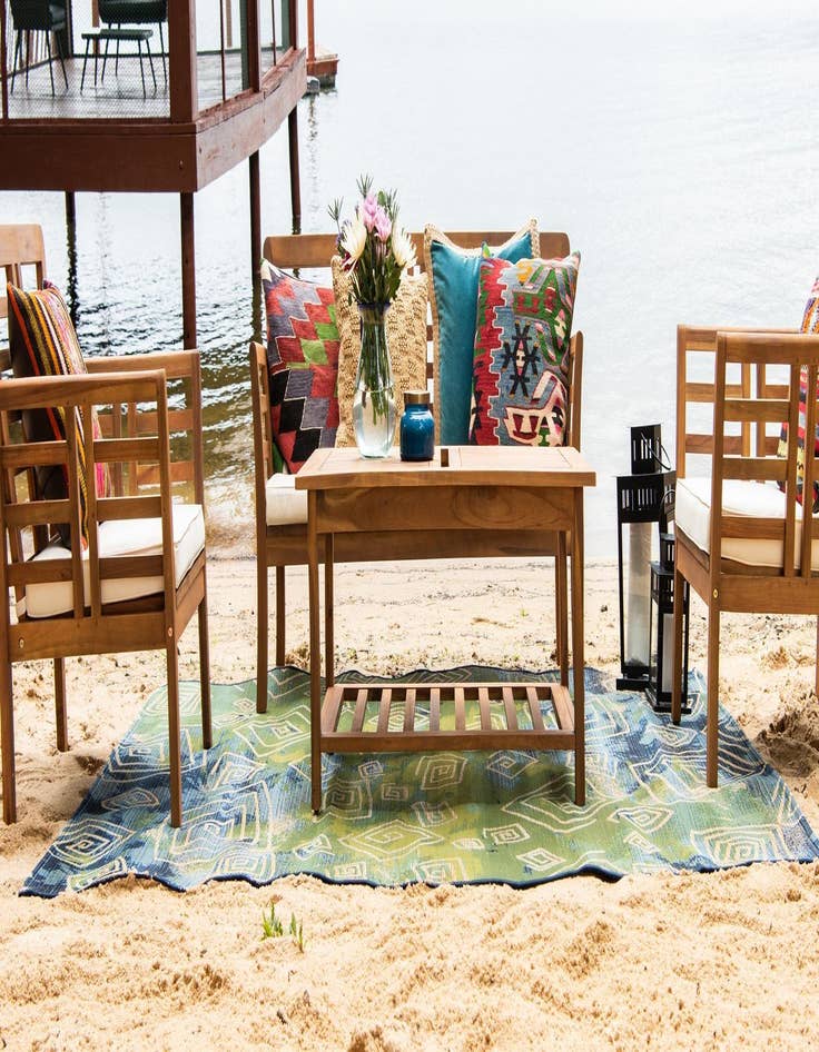 Detail image of 10' x 12' 2  Washable Modern Indoor / Outdoor Rug