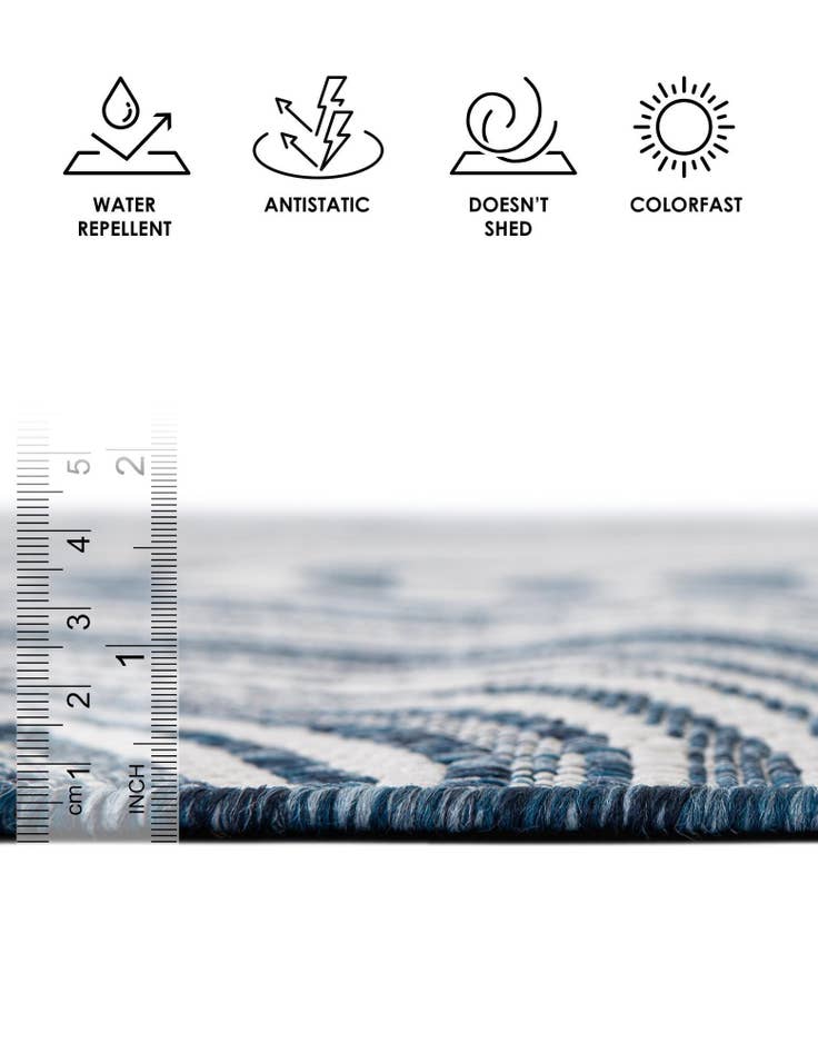 Detail image of 9' x 12'  Washable Modern Indoor / Outdoor Rug