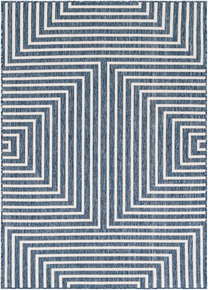 Detail image of 5' 3 x 7' Easy-Clean Modern Indoor / Outdoor Rug