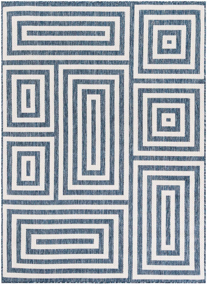 Detail image of 5' 3 x 7' Easy-Clean Modern Indoor / Outdoor Rug