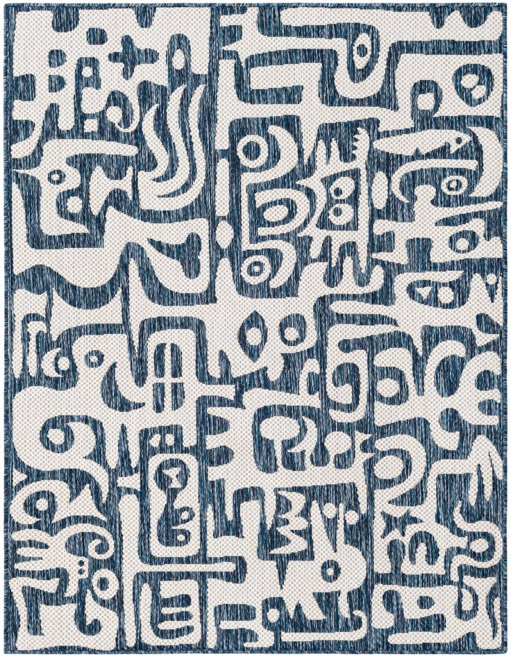 Detail image of 4' x 6' Easy-Clean Modern Indoor / Outdoor Rug