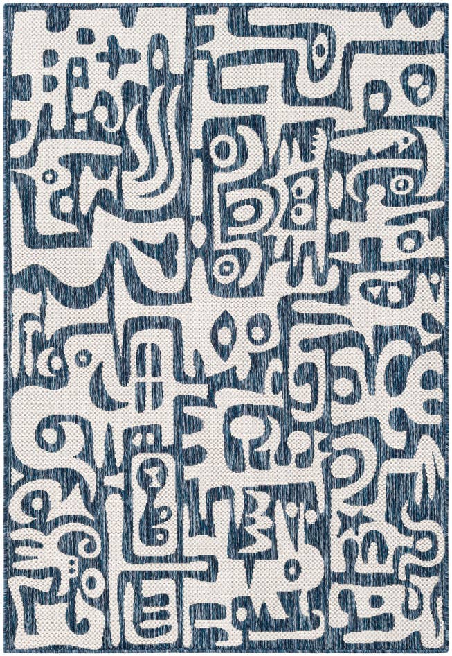 Detail image of 4' x 6' Easy-Clean Modern Indoor / Outdoor Rug