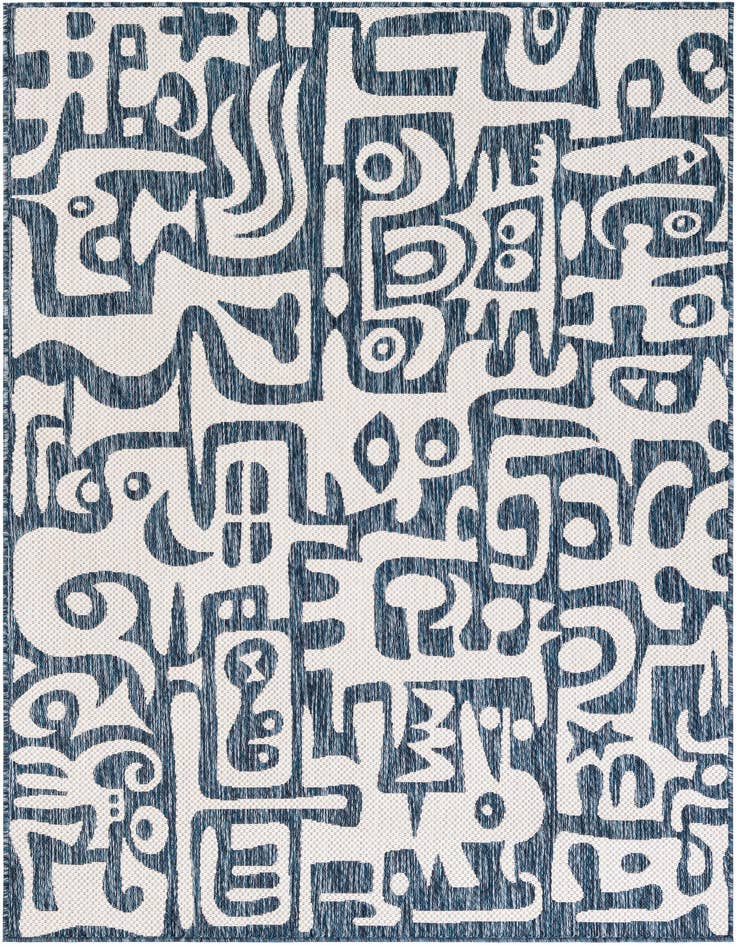 Detail image of 5' 3 x 7' Easy-Clean Modern Indoor / Outdoor Rug