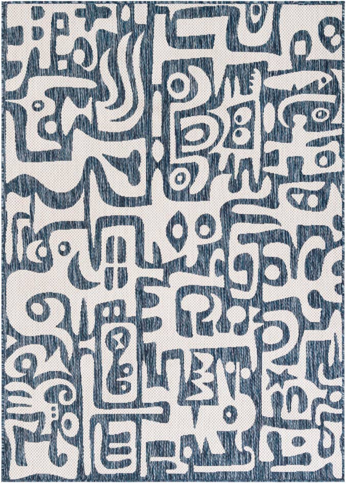 Detail image of 5' 3 x 7' Easy-Clean Modern Indoor / Outdoor Rug