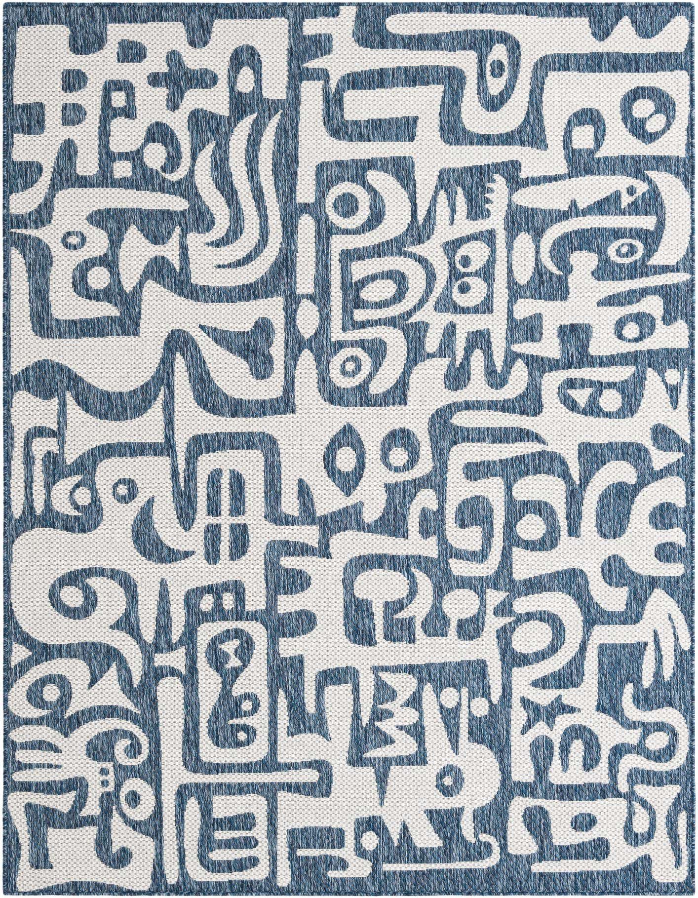 5' 3 x 8' Easy-Clean Modern Indoor / Outdoor Rug