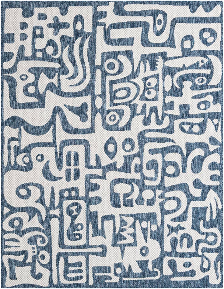 Detail image of 5' 3 x 8' Easy-Clean Modern Indoor / Outdoor Rug