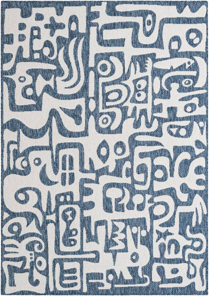 Detail image of 5' 3 x 8' Easy-Clean Modern Indoor / Outdoor Rug