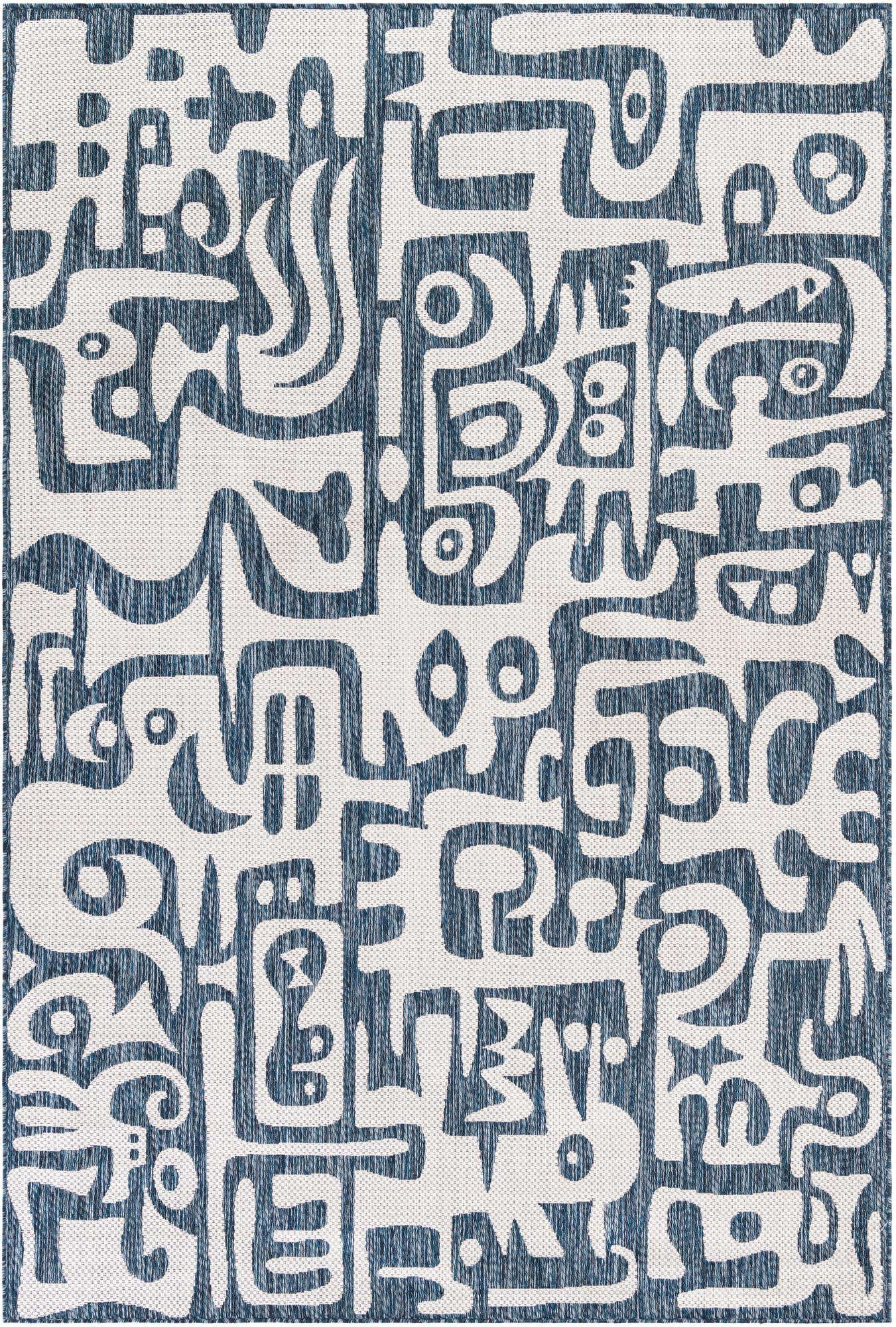 6' x 9' Easy-Clean Modern Indoor / Outdoor Rug