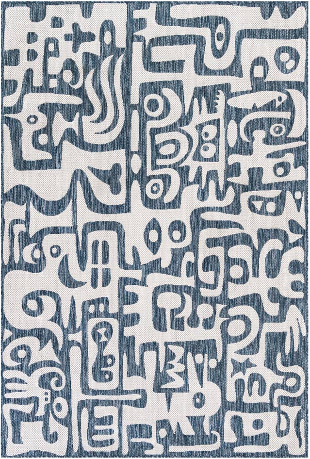 Detail image of 6' x 9' Easy-Clean Modern Indoor / Outdoor Rug
