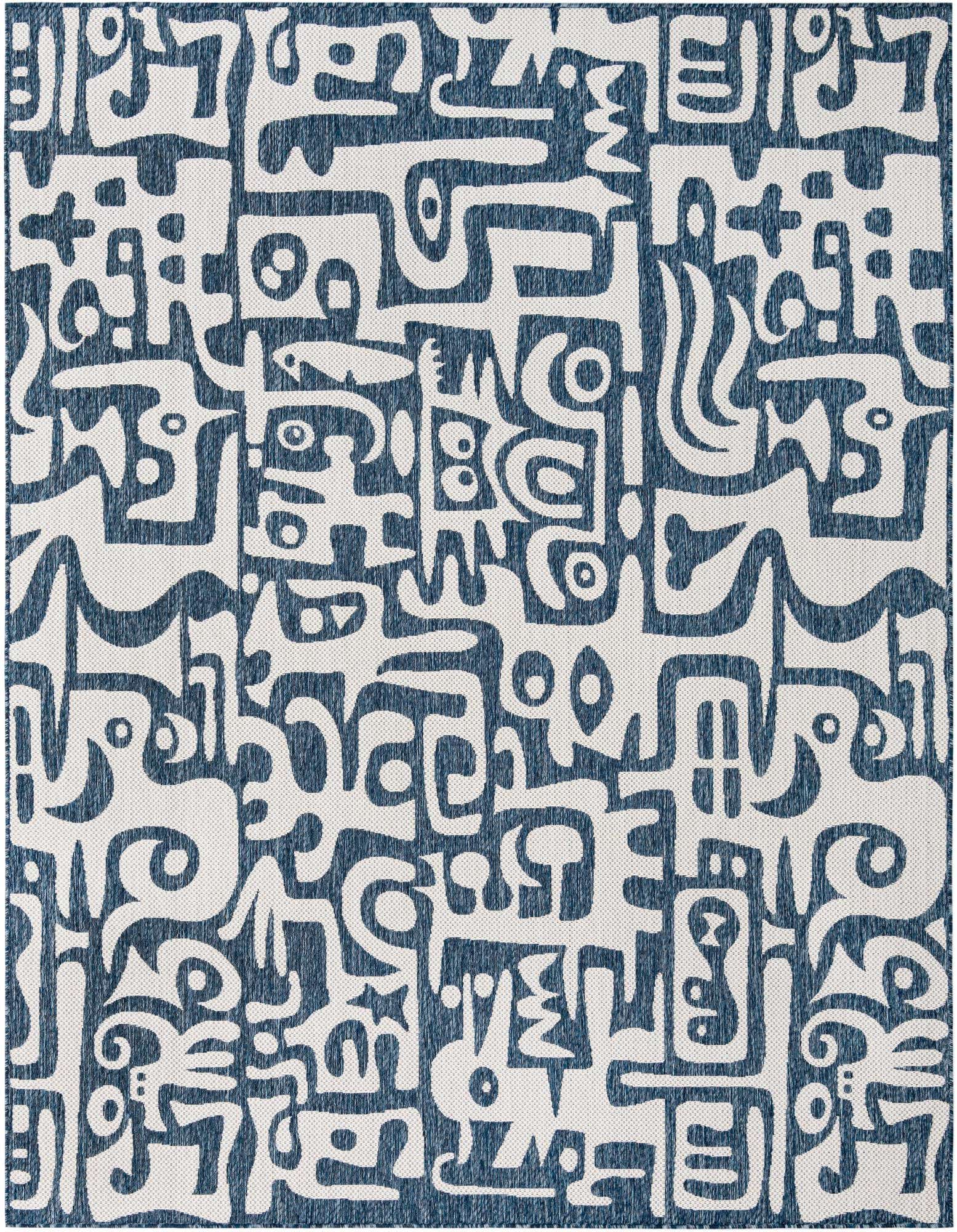 7' 10 x 10' Easy-Clean Modern Indoor / Outdoor Rug