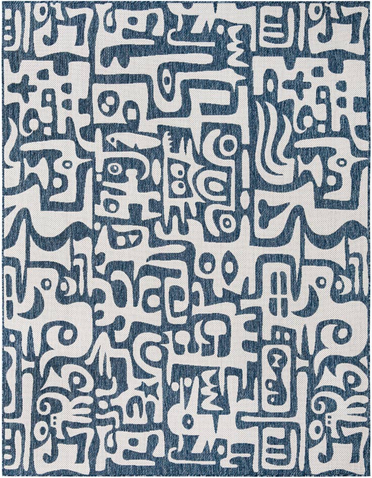 Detail image of 7' 10 x 10' Easy-Clean Modern Indoor / Outdoor Rug