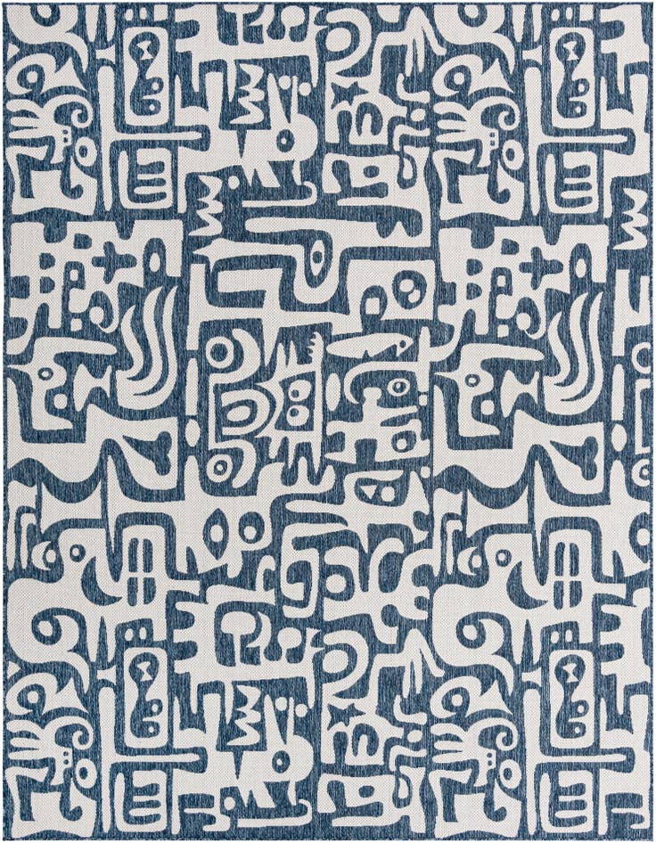 Detail image of 9' x 12' Easy-Clean Modern Indoor / Outdoor Rug