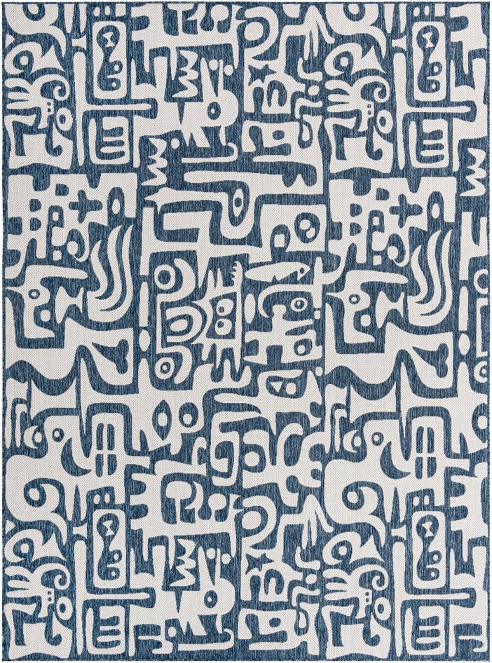 Detail image of 9' x 12' Easy-Clean Modern Indoor / Outdoor Rug
