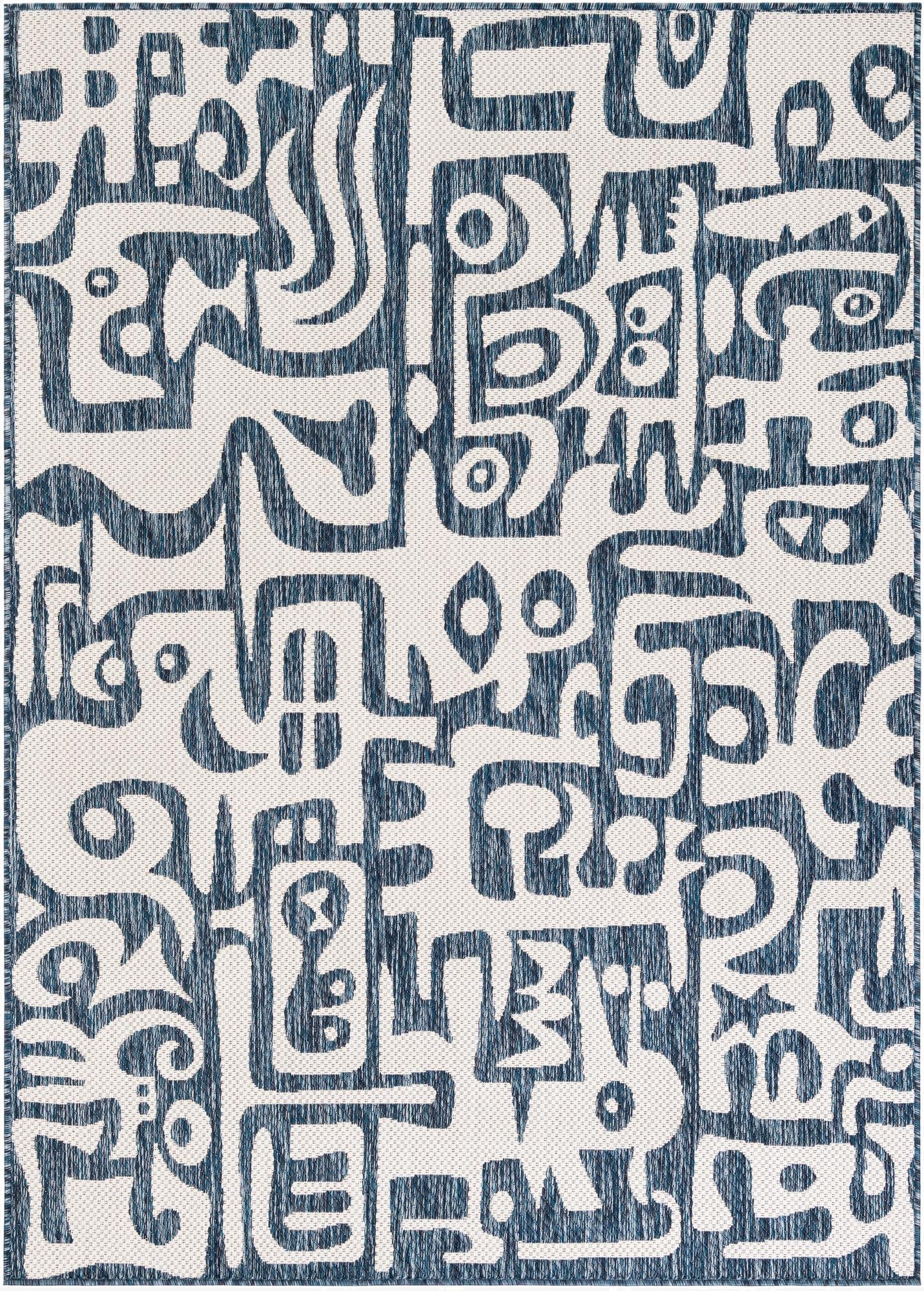 Primary image 5' 3 x 7'  Washable Modern Indoor / Outdoor Rug