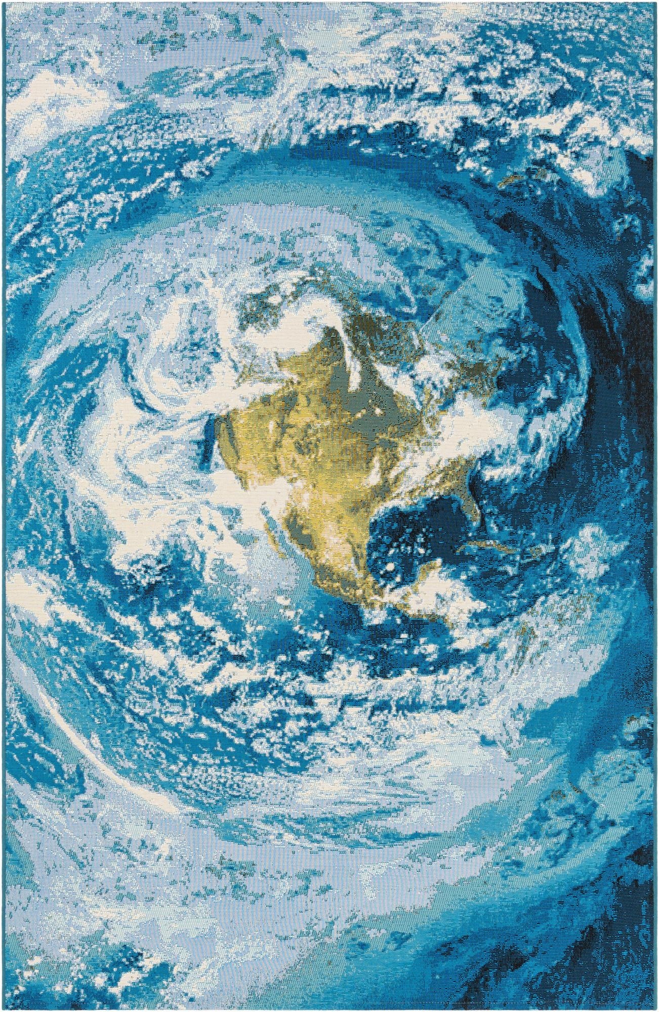 5' 3 x 8'  Washable Modern Indoor / Outdoor Rug