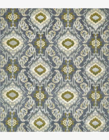 Blue Easy-Clean Modern Indoor / Outdoor Rug