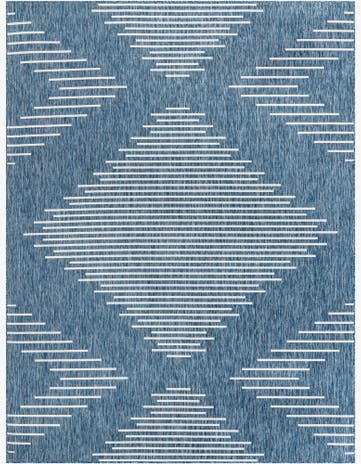 Blue Easy-Clean Modern Indoor / Outdoor Rug
