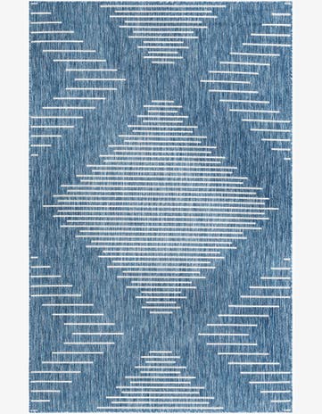 Blue Easy-Clean Modern Indoor / Outdoor Rug