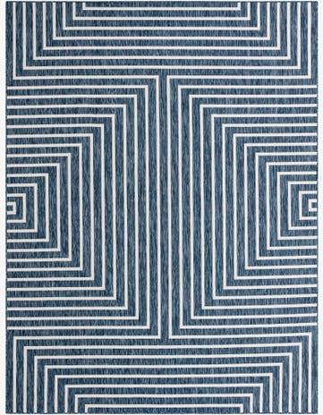 Blue Easy-Clean Modern Indoor / Outdoor Rug